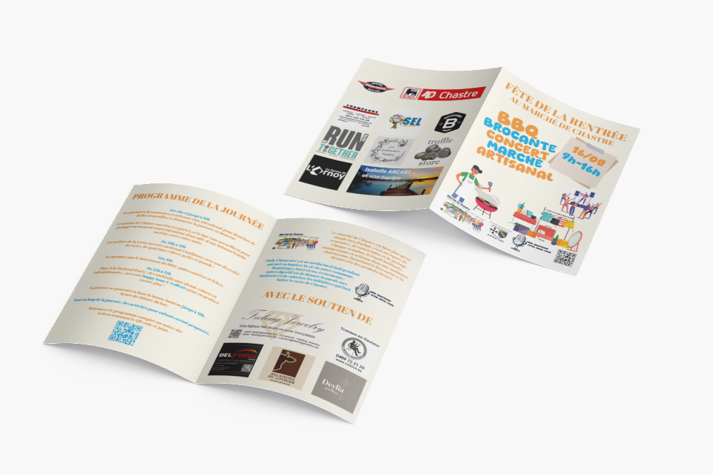 Mes réalisations mockup brocante de chastre flyers a5